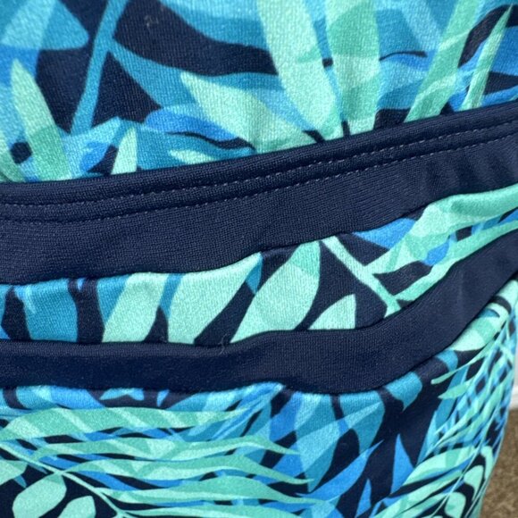 Lands' End Women's 16 Tankini Swim Top Blue Tropical EUC - Picture 4 of 9